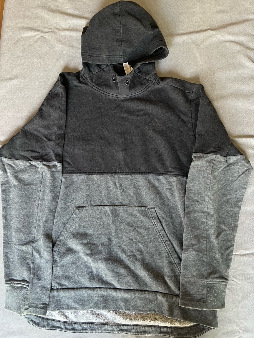 adidas Men's Black and Gray Two-Tone Pullover Hoodie